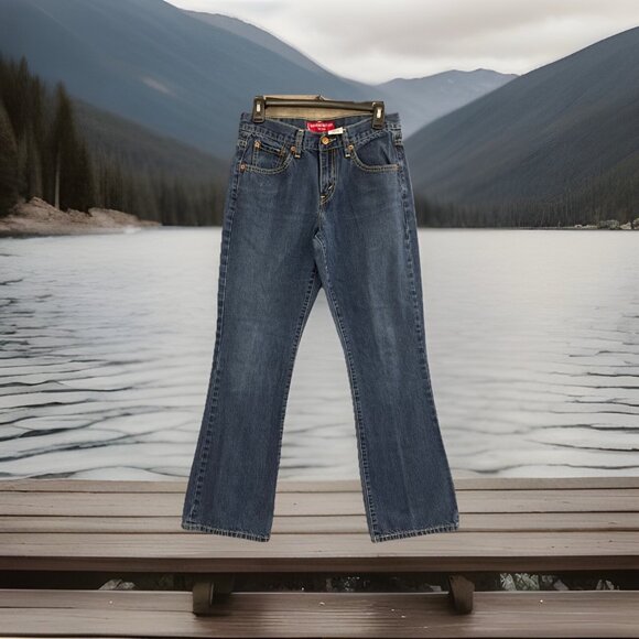 Vintage Levis 515 Nouveau Boot Cut Stretch‎ Blue Jeans Size 8 Mis M Low Rise - Picture 1 of 16